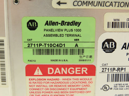 Allen Bradley 2711P-T10C4D1 HMI PanelView Plus 1000 10.4" Operator Touch Panel
