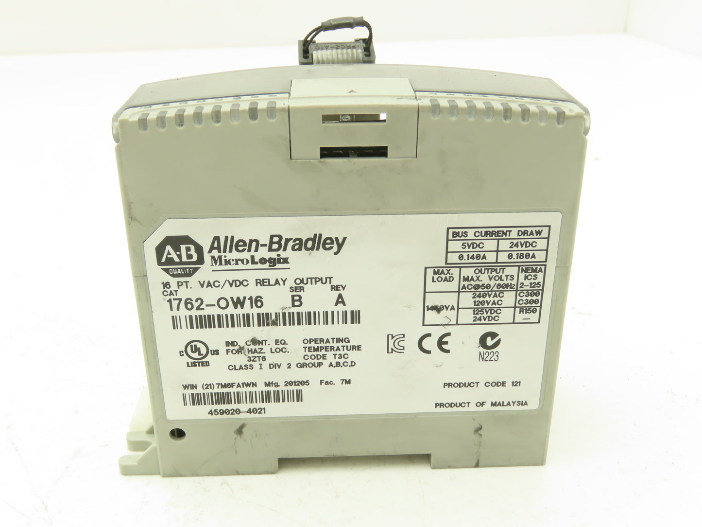 Allen Bradley 1762-OW16 MicroLogix 1200 16 Pt. VAC/VDC Relay Output 24VDC  Ser B