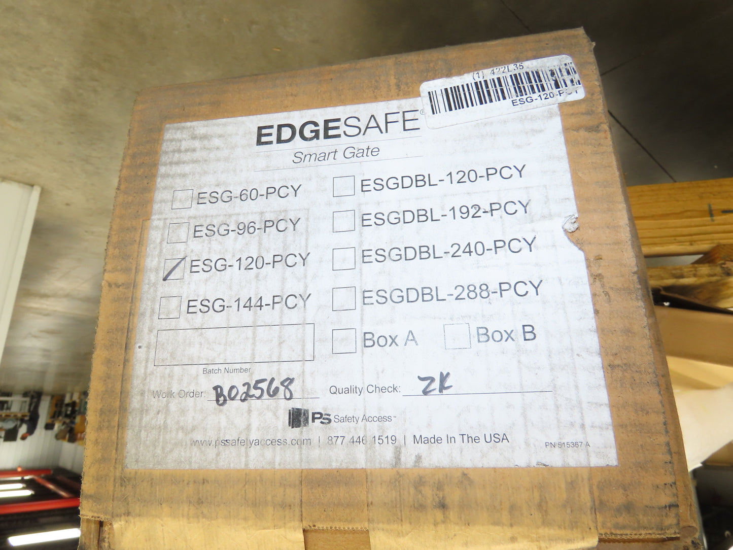 PS Industries ESG-120-PCY EdgeSafe Smart Safety Gate 108"-132" Width Yellow