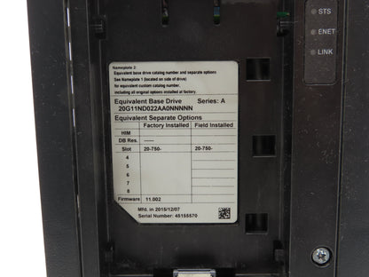 Allen Bradley 20G11ND022AA0NNNNN PowerFlex 755 AC Drive 480V 14A 15HP Series A