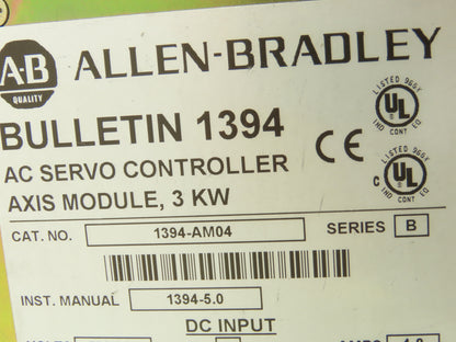Allen Bradley 1394-AM04 Servo 3kW Axis Module 530/680V 1Ph In 310/390V 3Ph Out