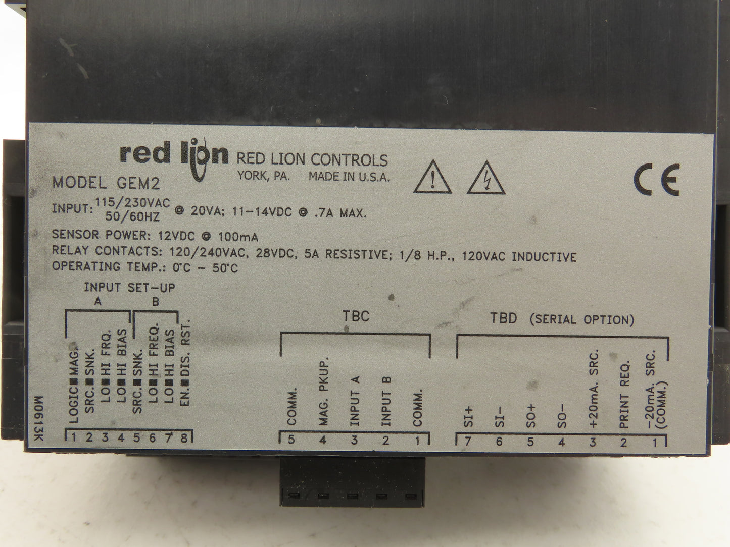 Red Lion Controls GEM2 6 Digit Presettable Digital Counter 115/230VAC 11-14VDC