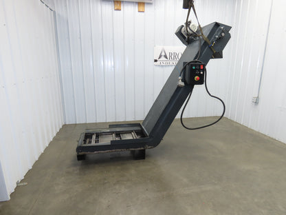 Chip Conveyor Scraper Chain w/Coolant Filters 25"x 38" Infeed 56"H 230V 3PH