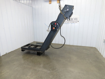 Chip Conveyor Scraper Chain w/Coolant Filters 25"x 38" Infeed 56"H 230V 3PH