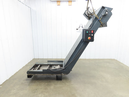 Chip Conveyor Scraper Chain w/Coolant Filters 25"x 38" Infeed 56"H 230V 3PH