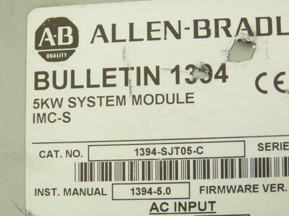 Allen Bradley 1394-SJT05-C Digital Servo 5 kW System Module IMC-S 460V Ser B