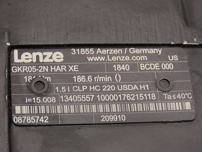 Lenze GKR05-2N HAR XE Servo Gearbox 15:1 Gear Reducer 186.6 Hollow Shaft