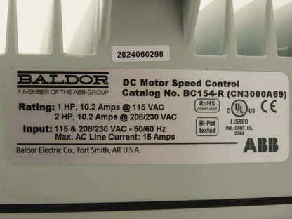 ABB Baldor BC154-R DC Motor Speed Control 90/180VDC 1-2Hp 115/230V Input NEMA 4X