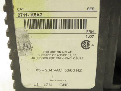 Allen Bradley 2711-K5A2 PanelView 550 HMI Terminal Control Panel FRN 1.07-READ