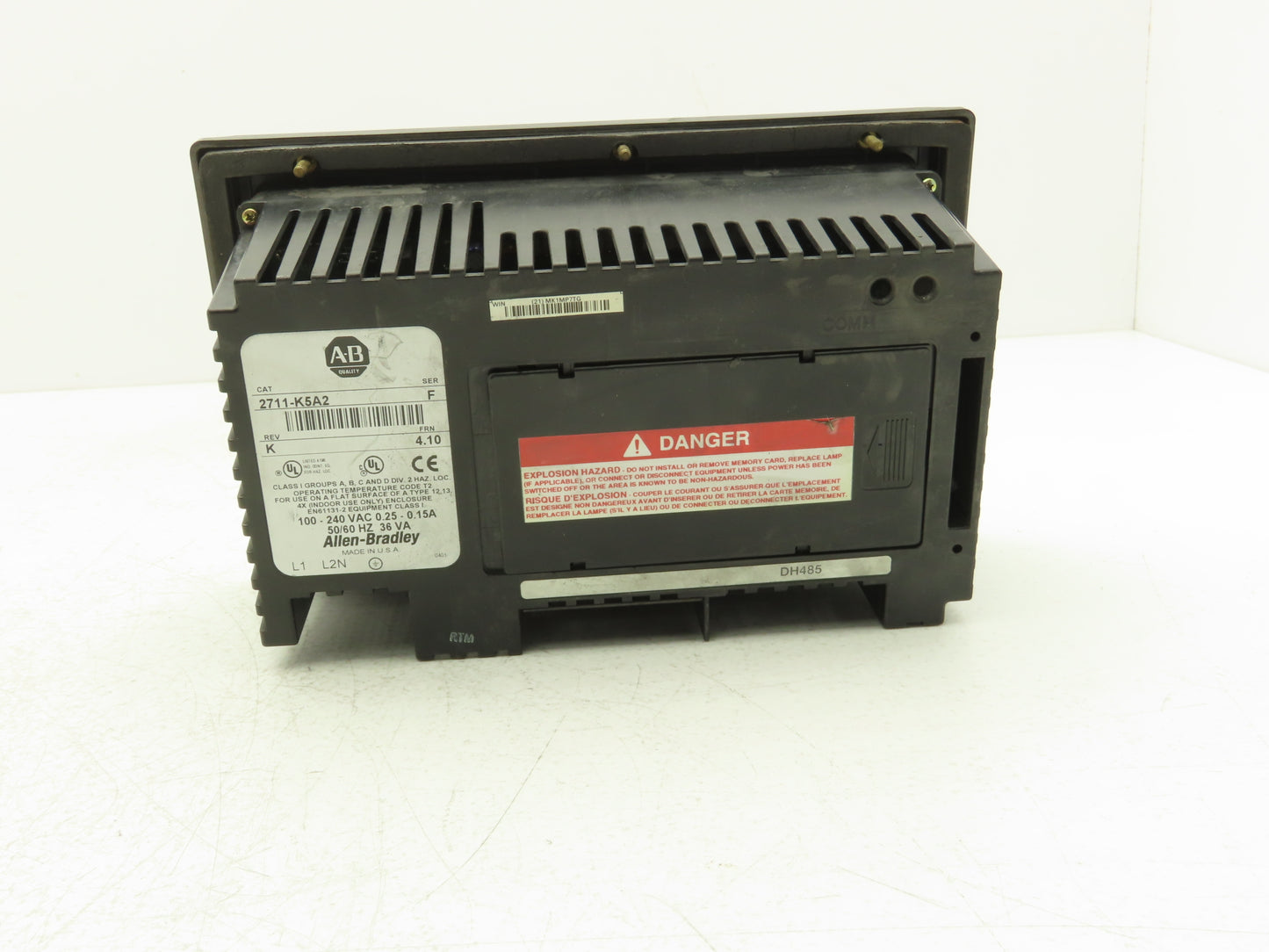 Allen Bradley 2711-K5A2 PanelView 550 HMI Control Terminal Ser F Rev K FRN 4.10