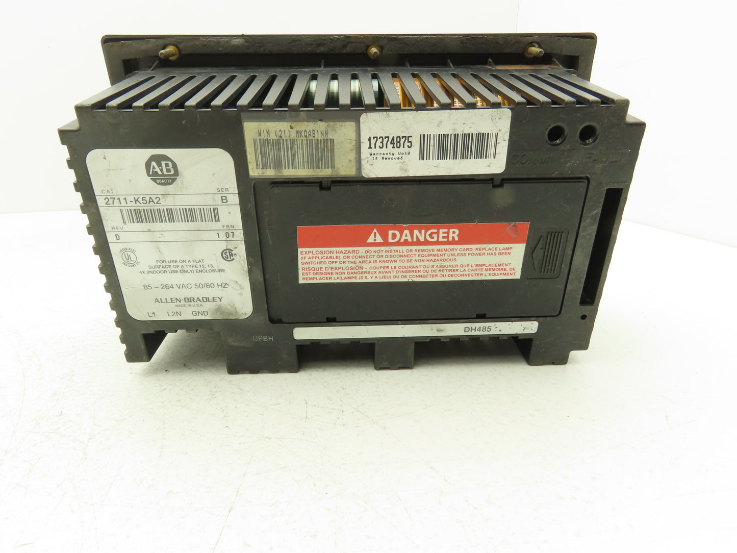 Allen Bradley 2711-K5A2 PanelView 550 HMI Control Terminal Ser B Rev D FRN 1.07