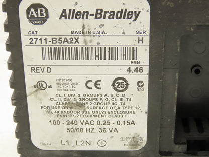 Allen Bradley 2711-B5A2X PanelView 550 HMI Control Terminal Ser H Rev D FRN 4.46