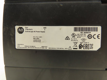 Allen Bradley 1756-PA72 ControlLogix PLC AC Power Supply Module 1756-PA72/C