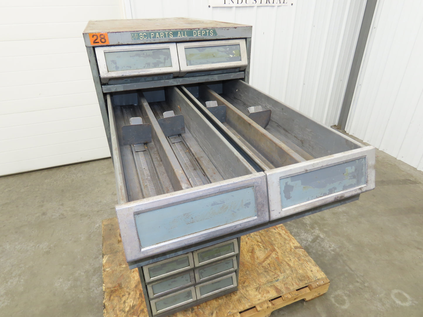 TAB Vintage Industrial Tape Card Storage Cabinet 10 Drawer Unit 19x28x52"