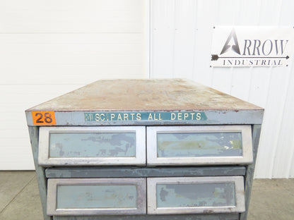 TAB Vintage Industrial Tape Card Storage Cabinet 10 Drawer Unit 19x28x52"