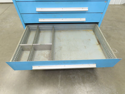 Nu-Era Modular Tool Storage Cabinet 10 Drawer 45x28x61" Stanley Vidmar Blue