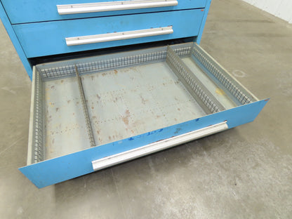 Nu-Era Modular Tool Storage Cabinet 10 Drawer 45x28x61" Stanley Vidmar Blue