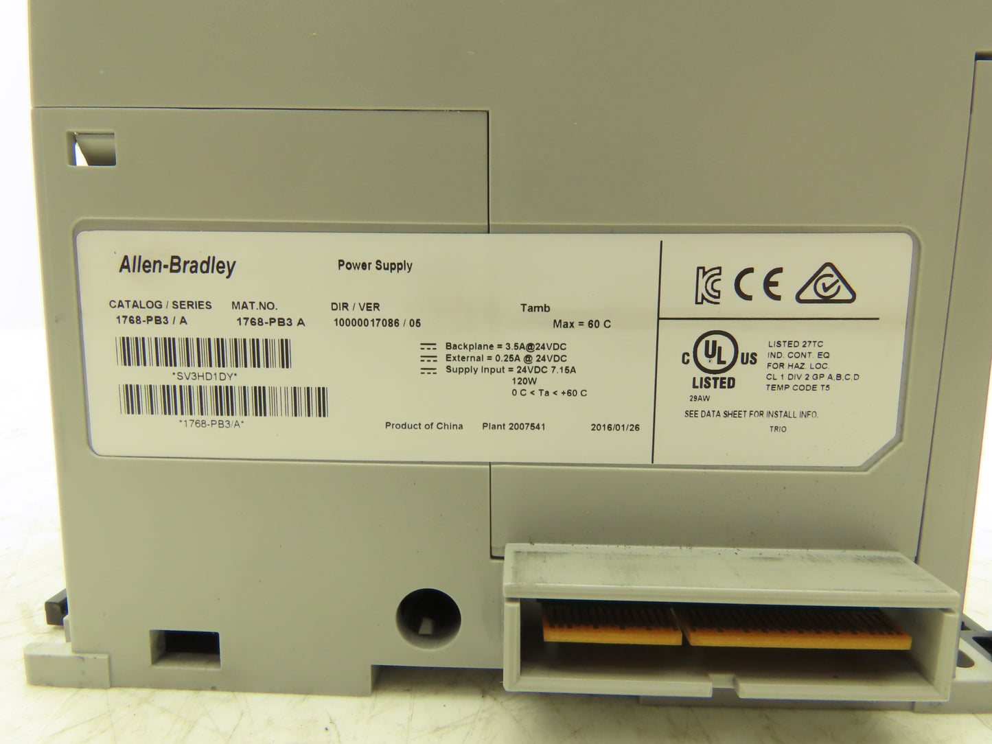 Allen Bradley 1768-PB3/1768-ENBT CompactLogix Power Supply w/Ethernet Module