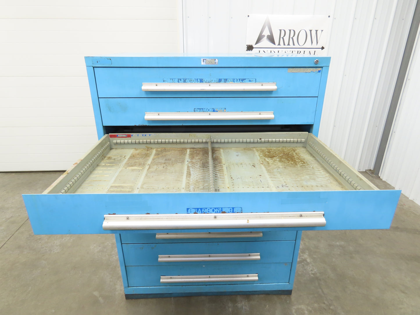 Nu-Era Modular Tool Storage Cabinet 9 Drawer 45x28x61" Stanley Vidmar Blue
