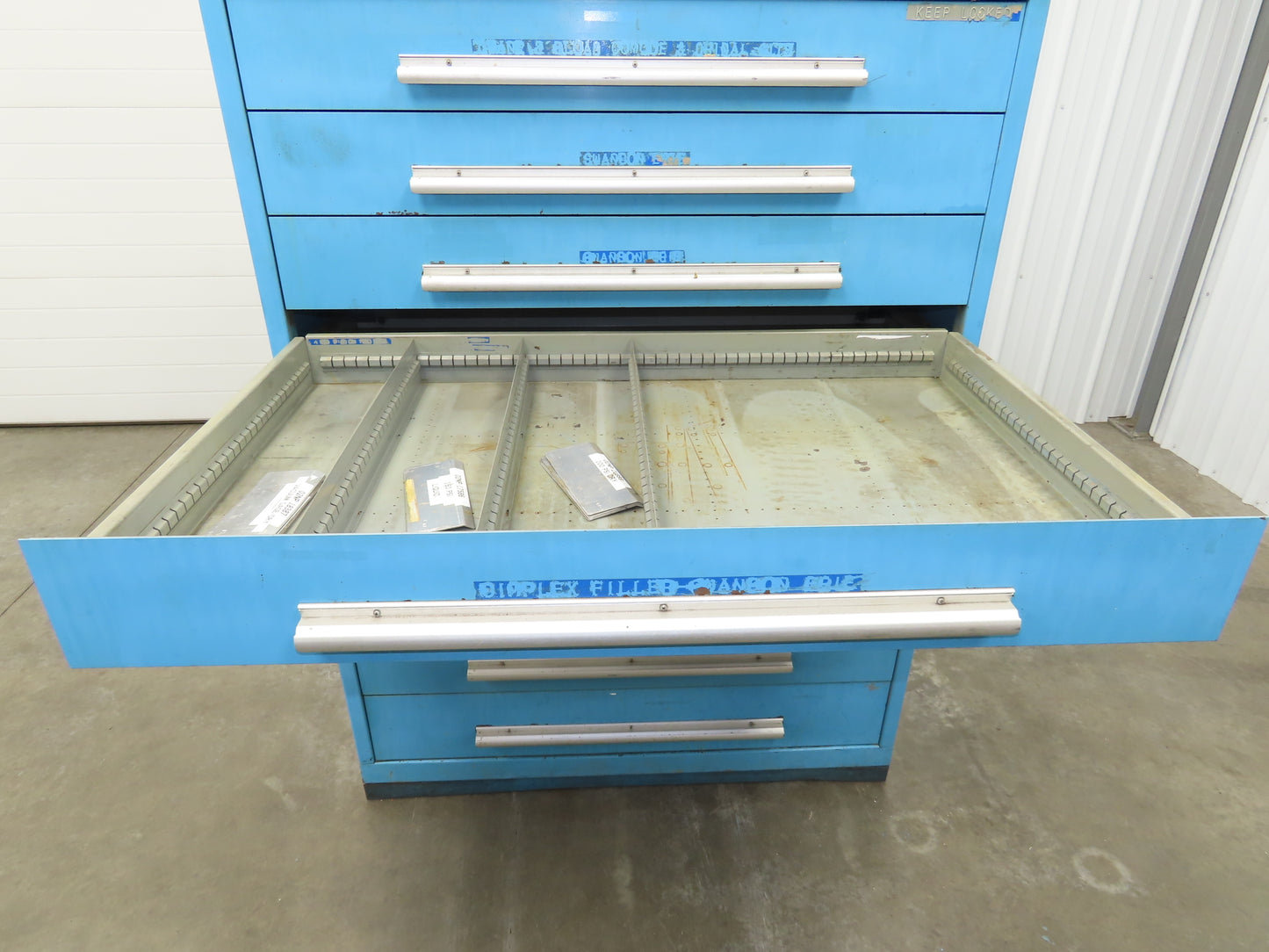 Nu-Era Modular Tool Storage Cabinet 9 Drawer 45x28x61" Stanley Vidmar Blue