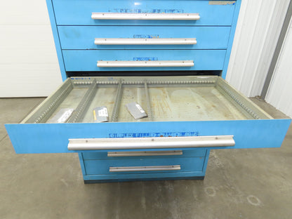 Nu-Era Modular Tool Storage Cabinet 9 Drawer 45x28x61" Stanley Vidmar Blue