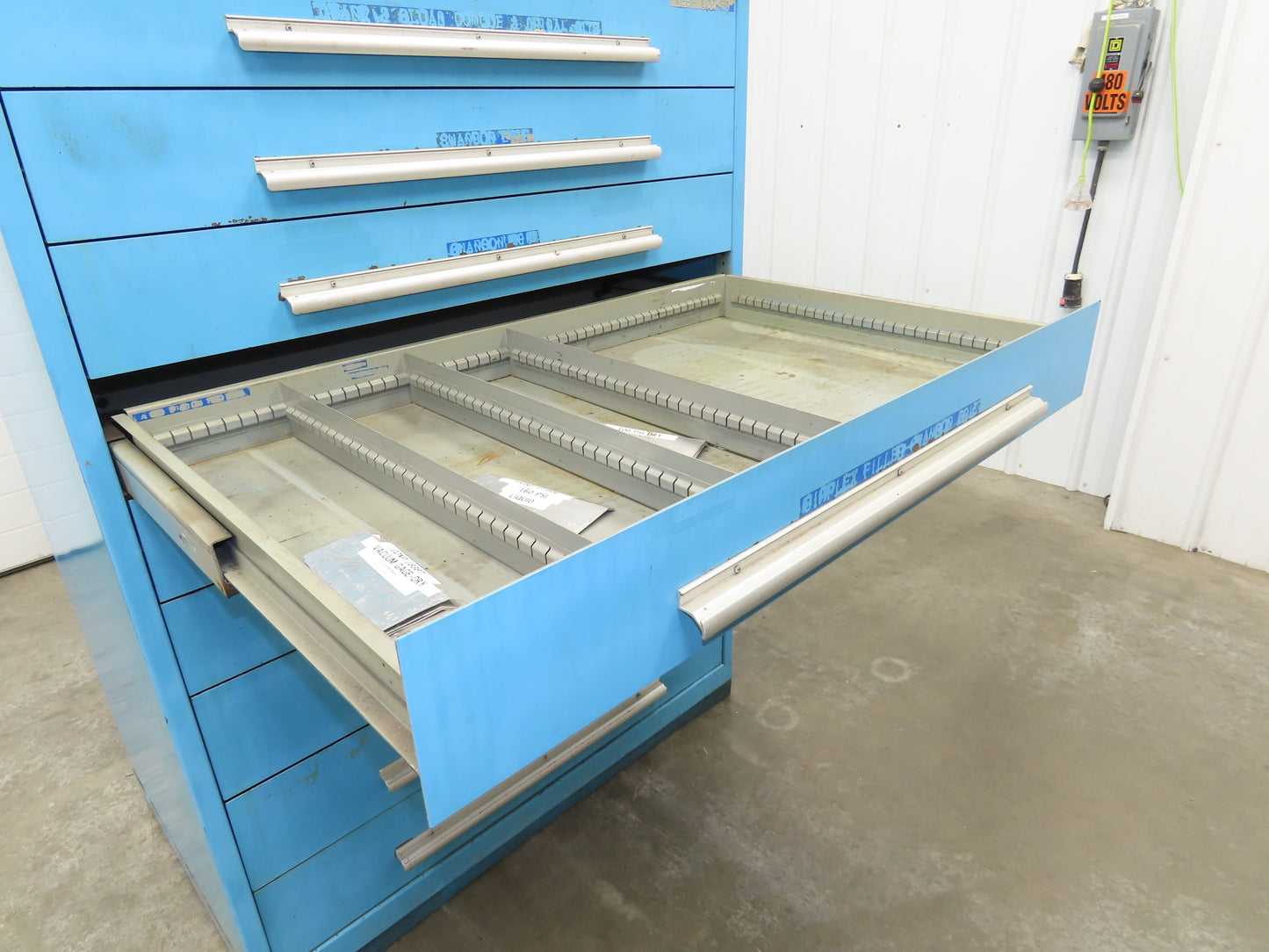 Nu-Era Modular Tool Storage Cabinet 9 Drawer 45x28x61" Stanley Vidmar Blue