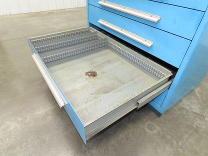 Nu-Era Modular Tool Storage Cabinet 9 Drawer 45x28x61" Stanley Vidmar Blue