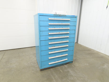 Nu-Era Modular Tool Storage Cabinet 10 Drawer 45x28x61" Stanley Vidmar Blue