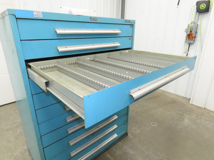 Nu-Era Modular Tool Storage Cabinet 11 Drawer 45x28x61" Stanley Vidmar Blue