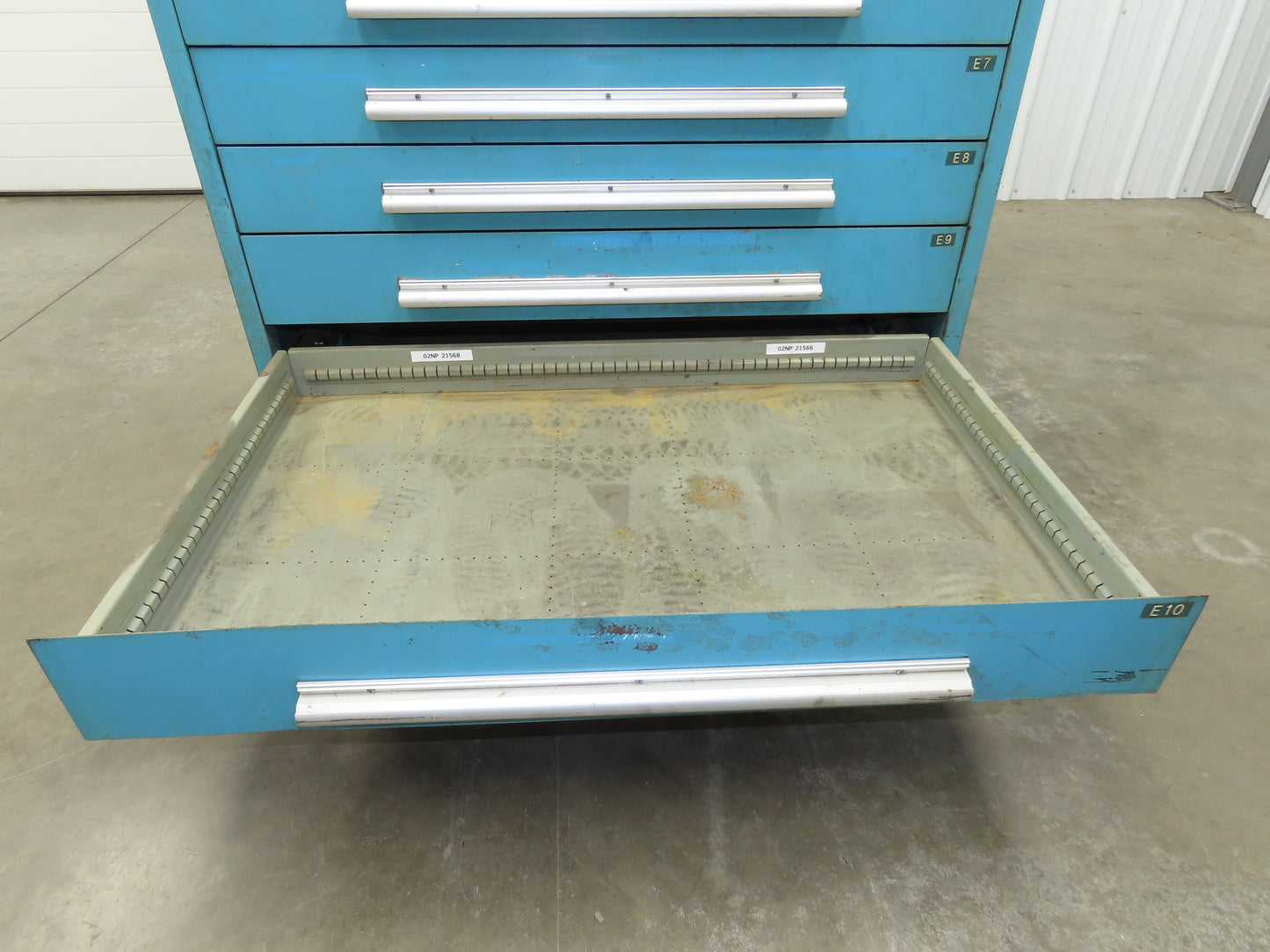 Nu-Era Modular Tool Storage Cabinet 11 Drawer 45x28x61" Stanley Vidmar Blue