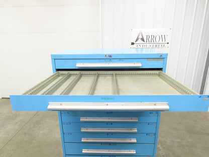 Nu-Era Modular Tool Storage Cabinet 10 Drawer 45x28x61" Stanley Vidmar Blue