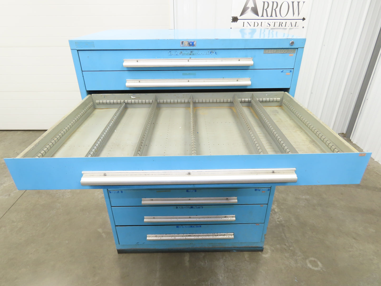 Nu-Era Modular Tool Storage Cabinet 10 Drawer 45x28x61" Stanley Vidmar Blue