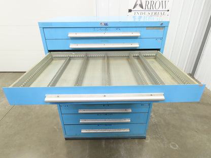 Nu-Era Modular Tool Storage Cabinet 10 Drawer 45x28x61" Stanley Vidmar Blue