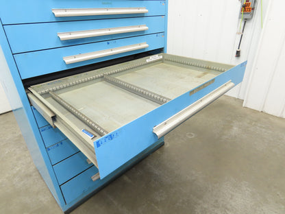 Nu-Era Modular Tool Storage Cabinet 10 Drawer 45x28x61" Stanley Vidmar Blue