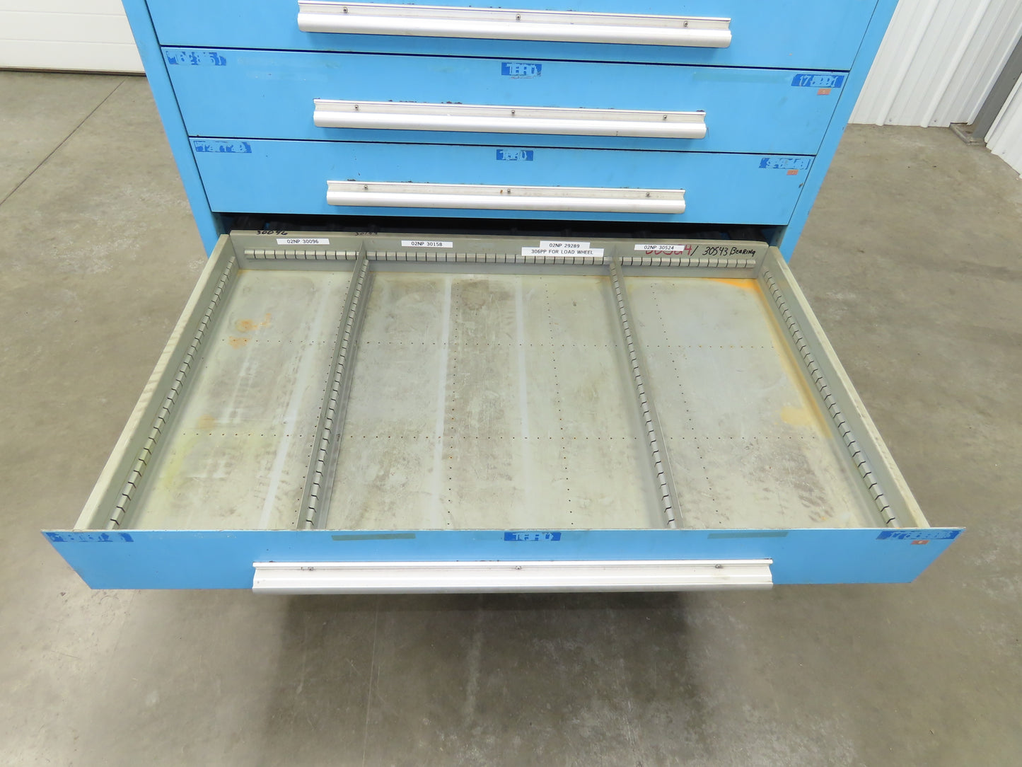 Nu-Era Modular Tool Storage Cabinet 10 Drawer 45x28x61" Stanley Vidmar Blue