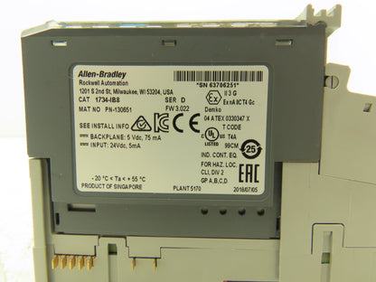 Allen Bradley 1734-IB8 Point I/O 8Pt Digital Input Module 24VDC Ser D Lot of 5