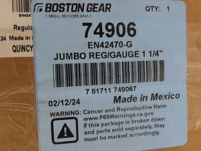 Boston Gear EN42470 Air Pressure Regulator 5-125 PSI 1-1/4" NPT