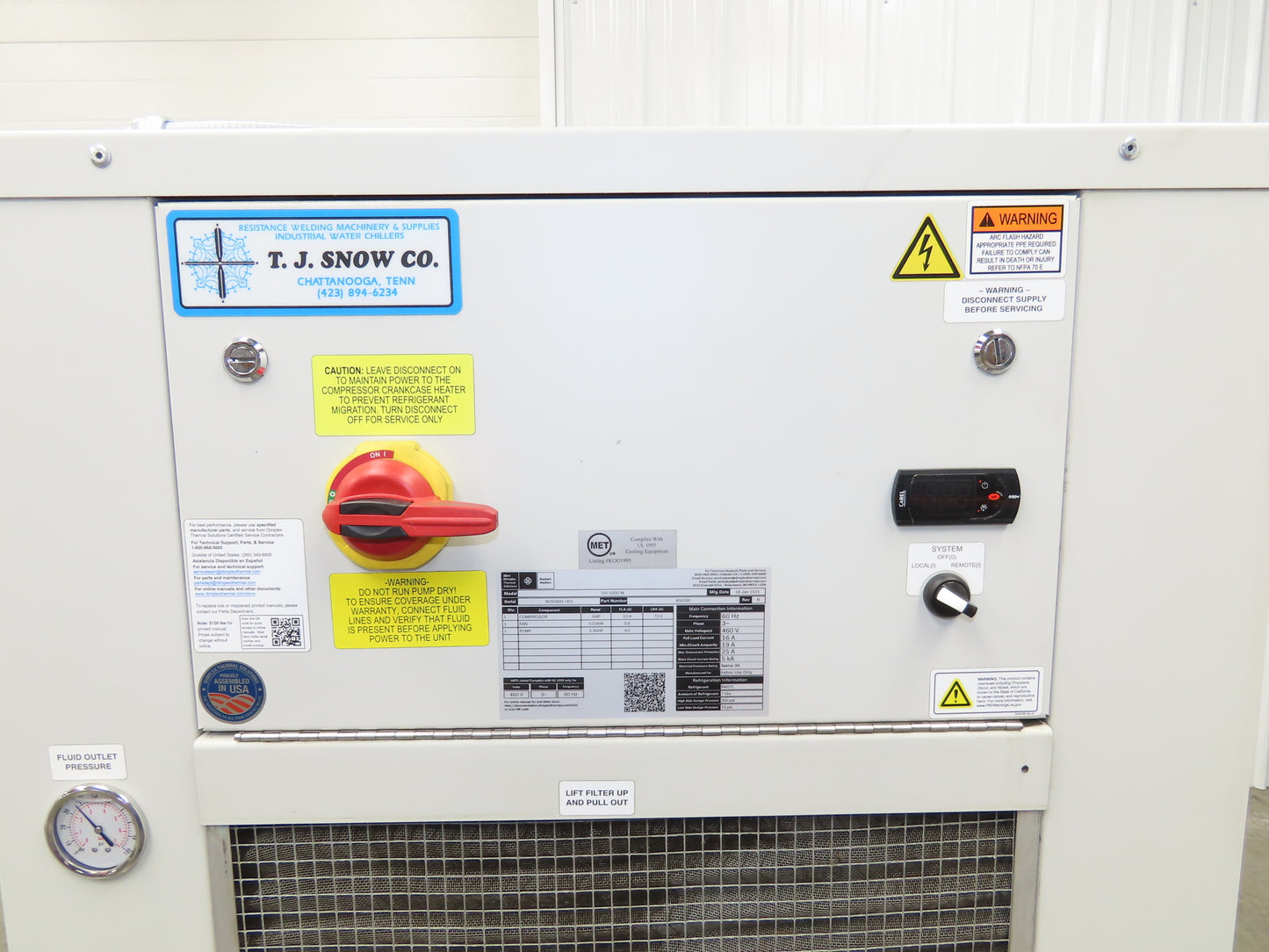 Koolant Kooling TJ Snow Dimplex Coolant Water Chiller Temp Regulator 460V 5Hp
