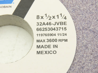 Norton 32A46-JVBE Tool Room Grinding Wheel 8"x 1/2"W x 1-1/4" Arbor  Lot of 10