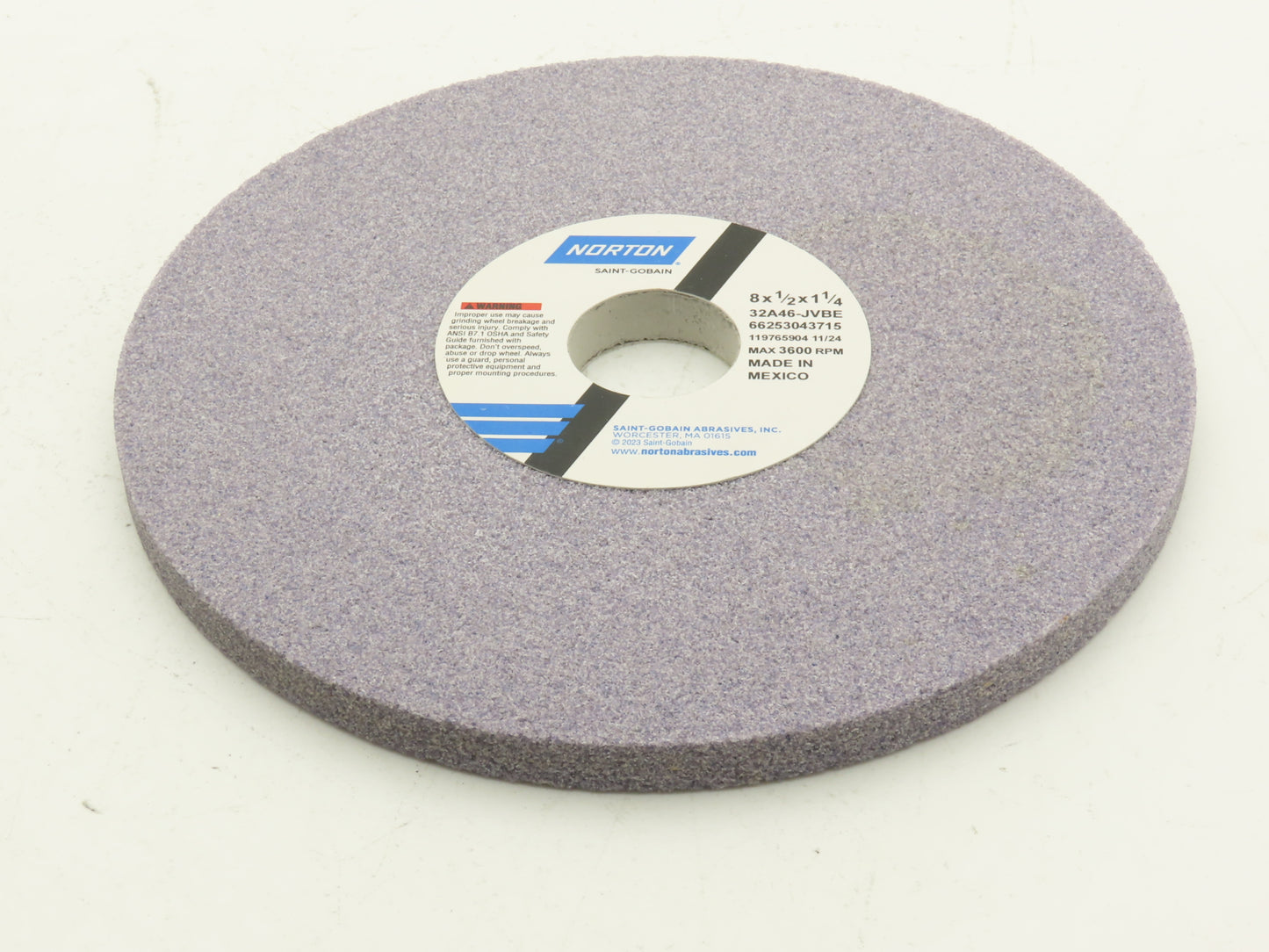 Norton 32A46-JVBE Tool Room Grinding Wheel 8"x 1/2"W x 1-1/4" Arbor  Lot of 10
