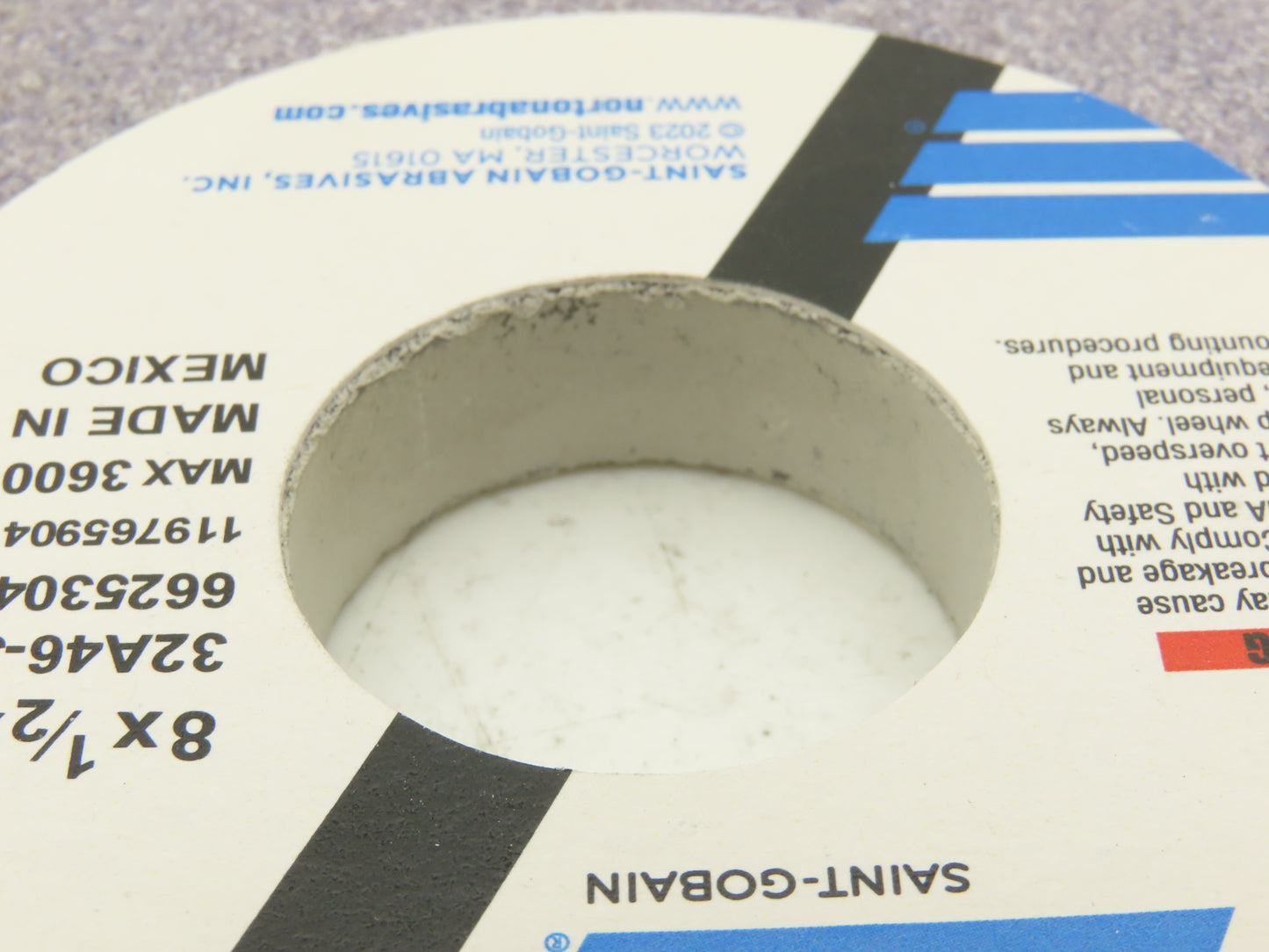 Norton 32A46-JVBE Tool Room Grinding Wheel 8"x 1/2"W x 1-1/4" Arbor  Lot of 10