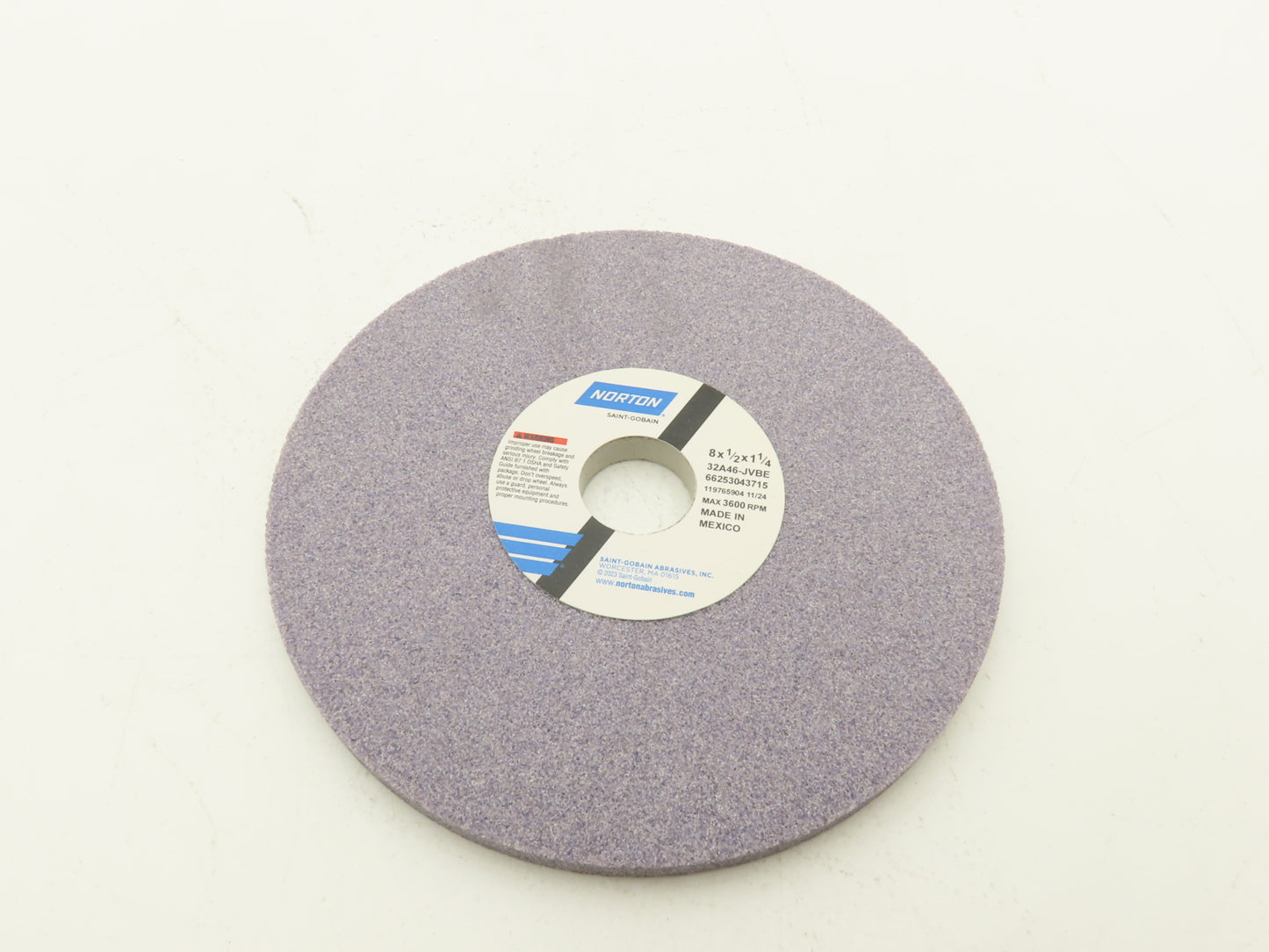 Norton 32A46-JVBE Tool Room Grinding Wheel 8"x 1/2"W x 1-1/4" Arbor  Lot of 10