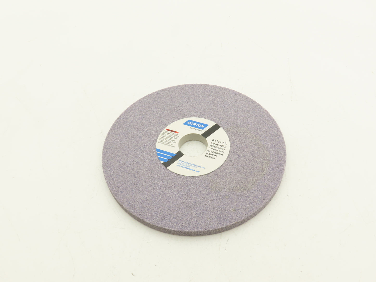 Norton 32A46-JVBE Tool Room Grinding Wheel 8"x 1/2"W x 1-1/4" Arbor  Lot of 10