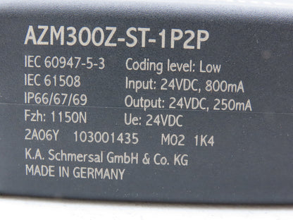 Schmersal AZM300Z-ST-1P2P Solenoid Interlock Safety Switch RFID 24VDC 103001435