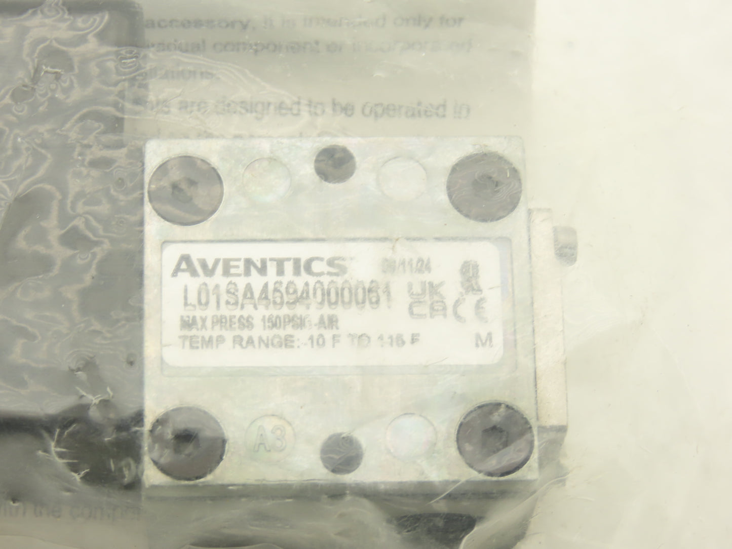 Aventics L01SA4594000061 Pneumatic Solenoid Air Control Valve 4-Way 2-Pos 24VDC