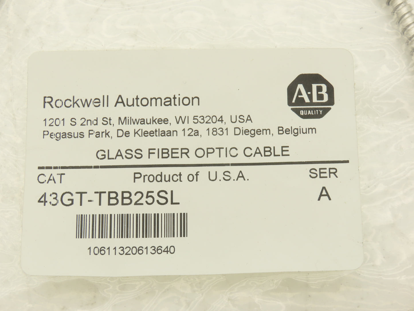 Allen Bradley 43GT-TBB25SL Glass Fiber Optic Cable Stainless 36" Ser A