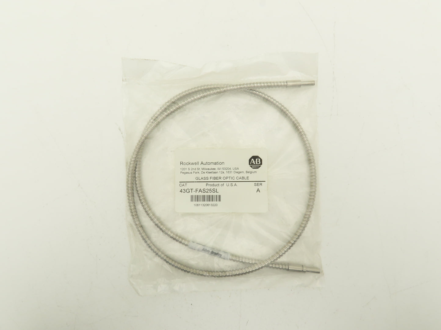 Allen Bradley 43GT-FAS25SL Glass Fiber Optic Cable Stainless 36" Ser A