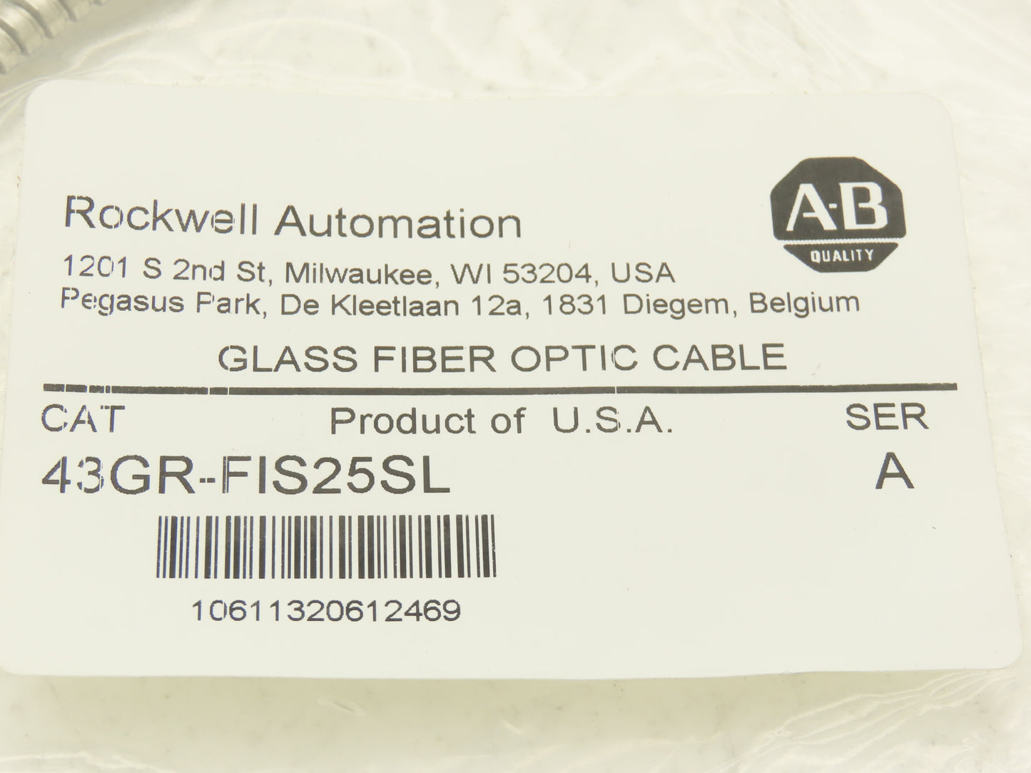 Allen Bradley 43GR-FIS25SL Glass Fiber Optic Cable Stainless 36" Ser A