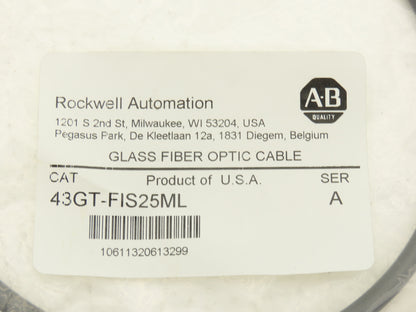 Allen Bradley 43GT-FIS25ML Glass Fiber Optic Cable 36" Length Ser A