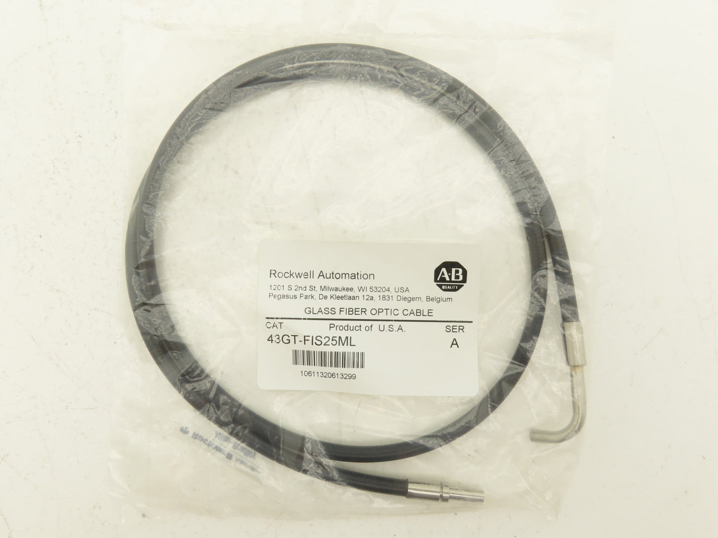 Allen Bradley 43GT-FIS25ML Glass Fiber Optic Cable 36" Length Ser A